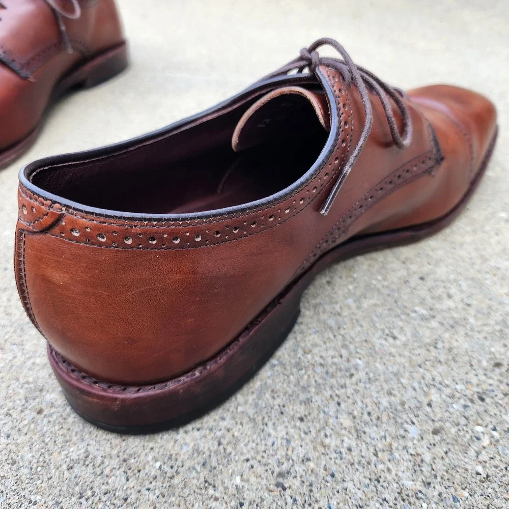 ALLEN EDMONDS CLARKSTON - Mens 12 D - Brown Derby Brogue USA Dress Shoes Preppy